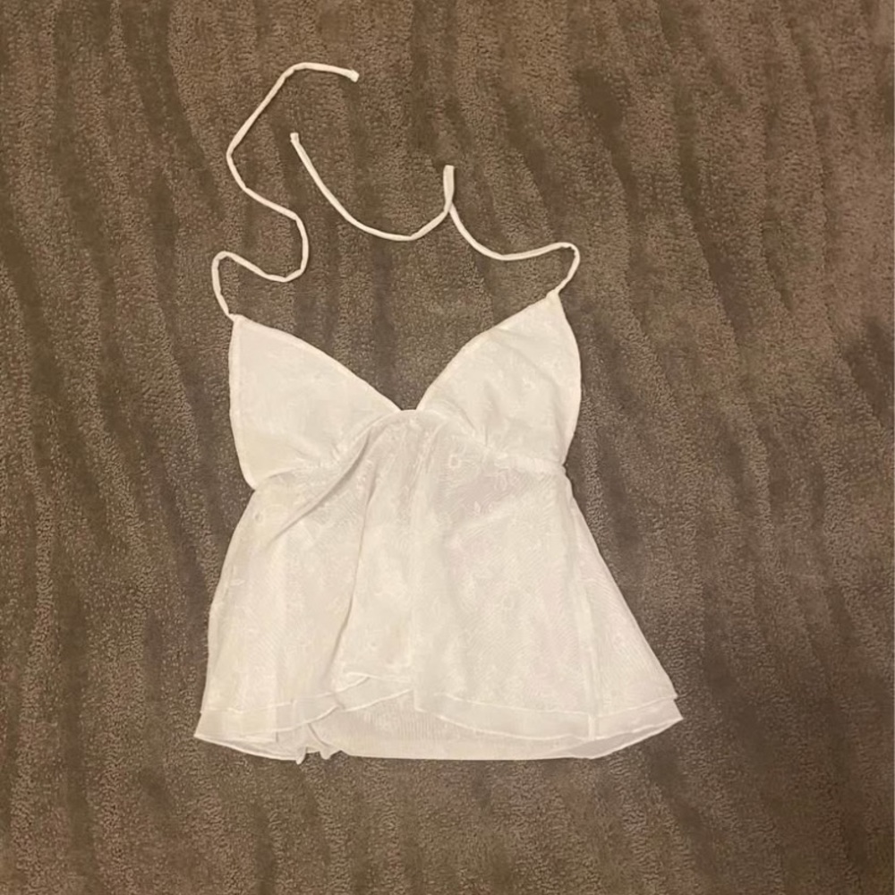 Garage White Halter Top